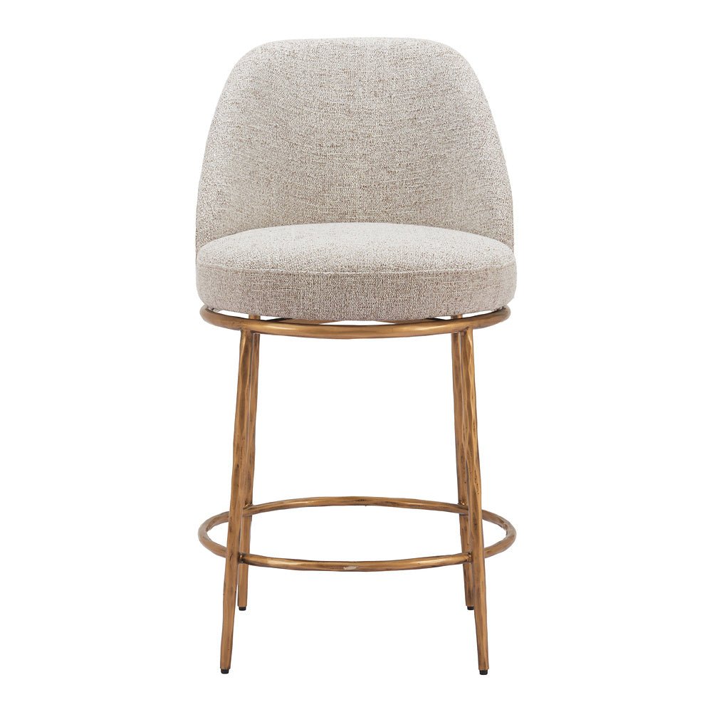 Banco Mostrador para Restaurante - ZUO NORDHAVN - Varios Colores - Asiento y Respaldo Tapizados en Tejido Texturizado - 110272 - Zuo - NOGAL BEAT - Banco Comercial