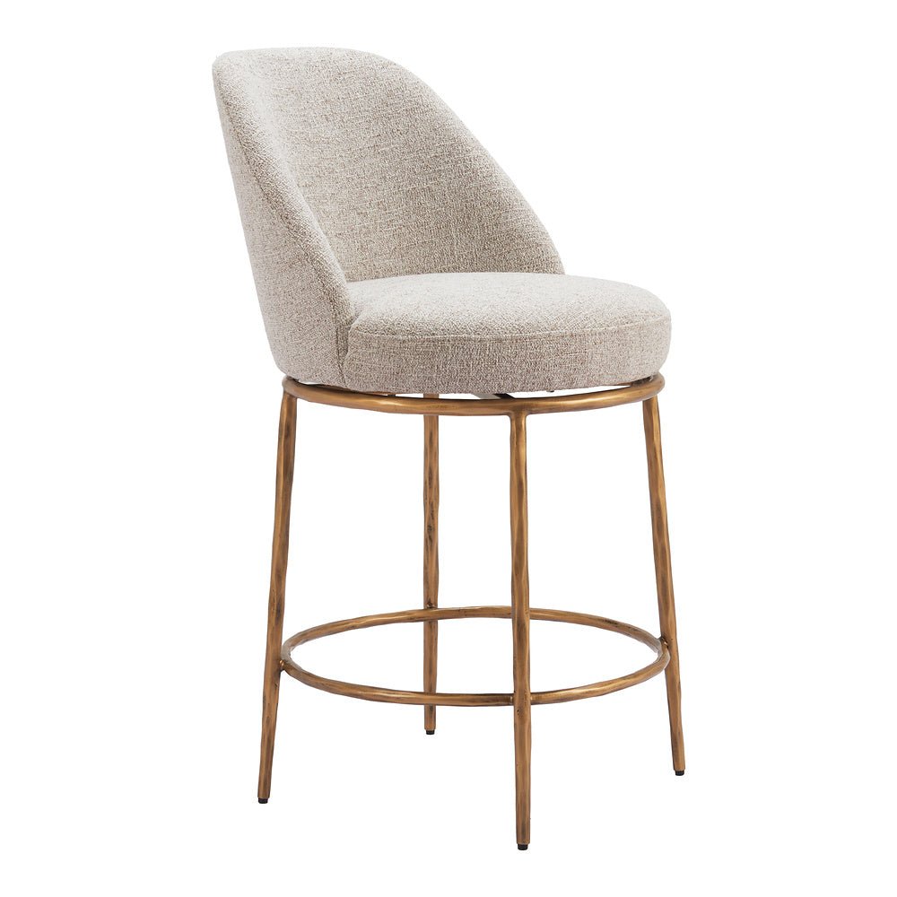Banco Mostrador para Restaurante - ZUO NORDHAVN - Varios Colores - Asiento y Respaldo Tapizados en Tejido Texturizado - 110272 - Zuo - NOGAL BEAT - Banco Comercial
