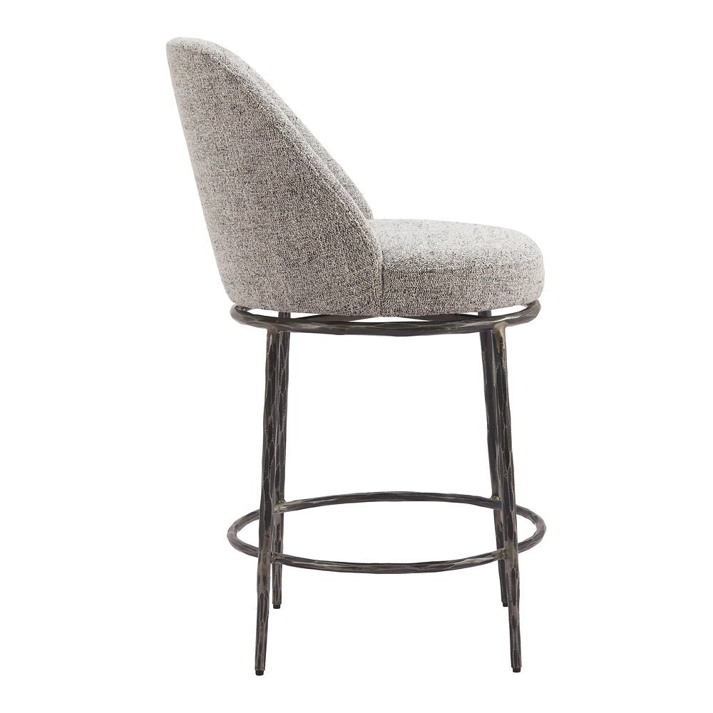 Banco Mostrador para Restaurante - ZUO NORDHAVN - Varios Colores - Asiento y Respaldo Tapizados en Tejido Texturizado - 110274 - Zuo - NOGAL BEAT - Banco Comercial