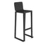 Taburete alto Resol Barcino en aluminio anodizado, apilable, con asiento y respaldo del mismo material.