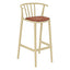 Banco para Barras Asiento Tapizado - RESOL WOODY ALTO - Varios Colores - Tejido Acrílico Tintado en Masa - 07102 - Resol - NOGAL BEAT - Banco Comercial
