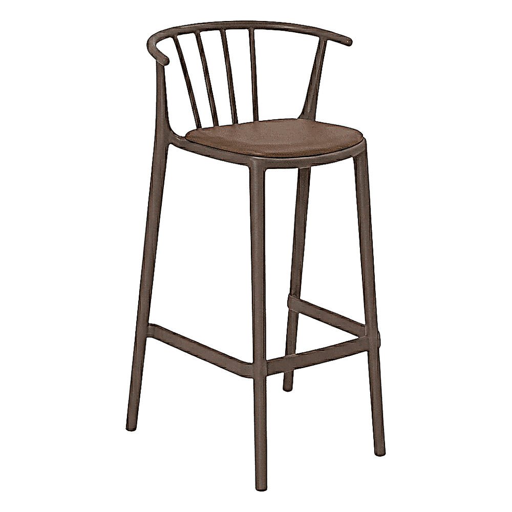 Banco para Barras Asiento Tapizado - RESOL WOODY ALTO - Varios Colores - Tejido Acrílico Tintado en Masa - 07104 - Resol - NOGAL BEAT - Banco Comercial