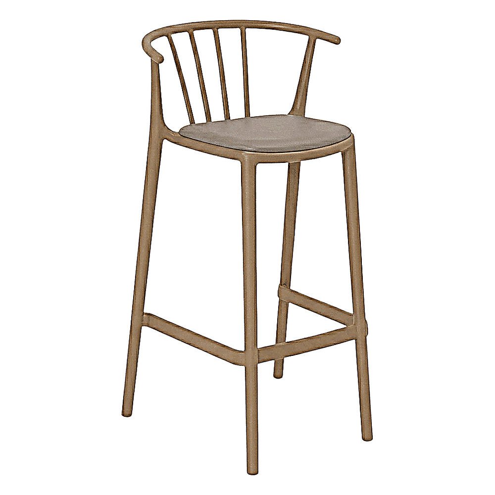 Banco para Barras Asiento Tapizado - RESOL WOODY ALTO - Varios Colores - Tejido Acrílico Tintado en Masa - 07103 - Resol - NOGAL BEAT - Banco Comercial