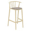 Banco para Barras Asiento Tapizado - RESOL WOODY ALTO - Varios Colores - Tejido Acrílico Tintado en Masa - 07101 - Resol - NOGAL BEAT - Banco Comercial