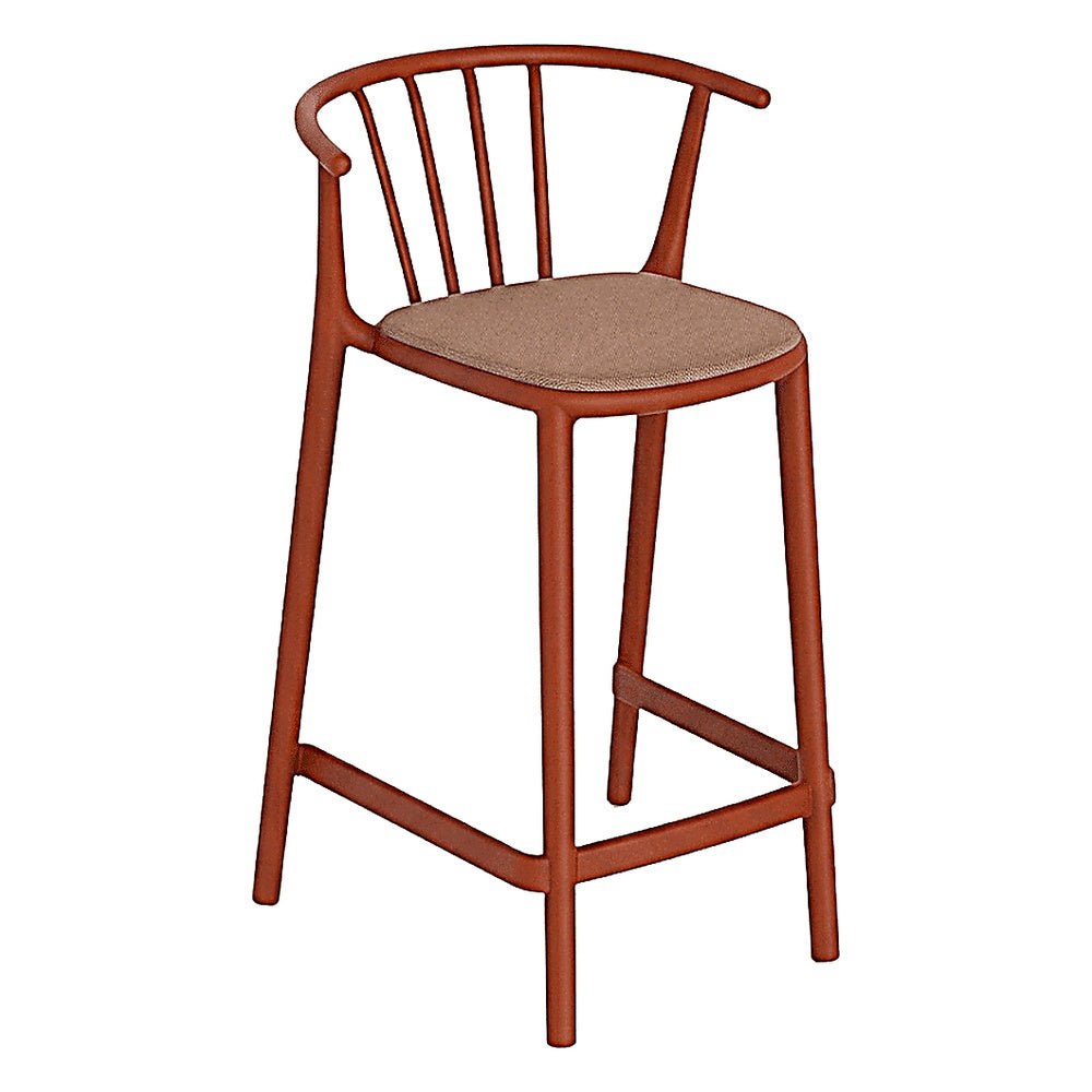 Banco para Barras Asiento Tapizado - RESOL WOODY MEDIO - Varios Colores - Tejido Acrílico Tintado en Masa - 07110 - Resol - NOGAL BEAT - Banco Comercial