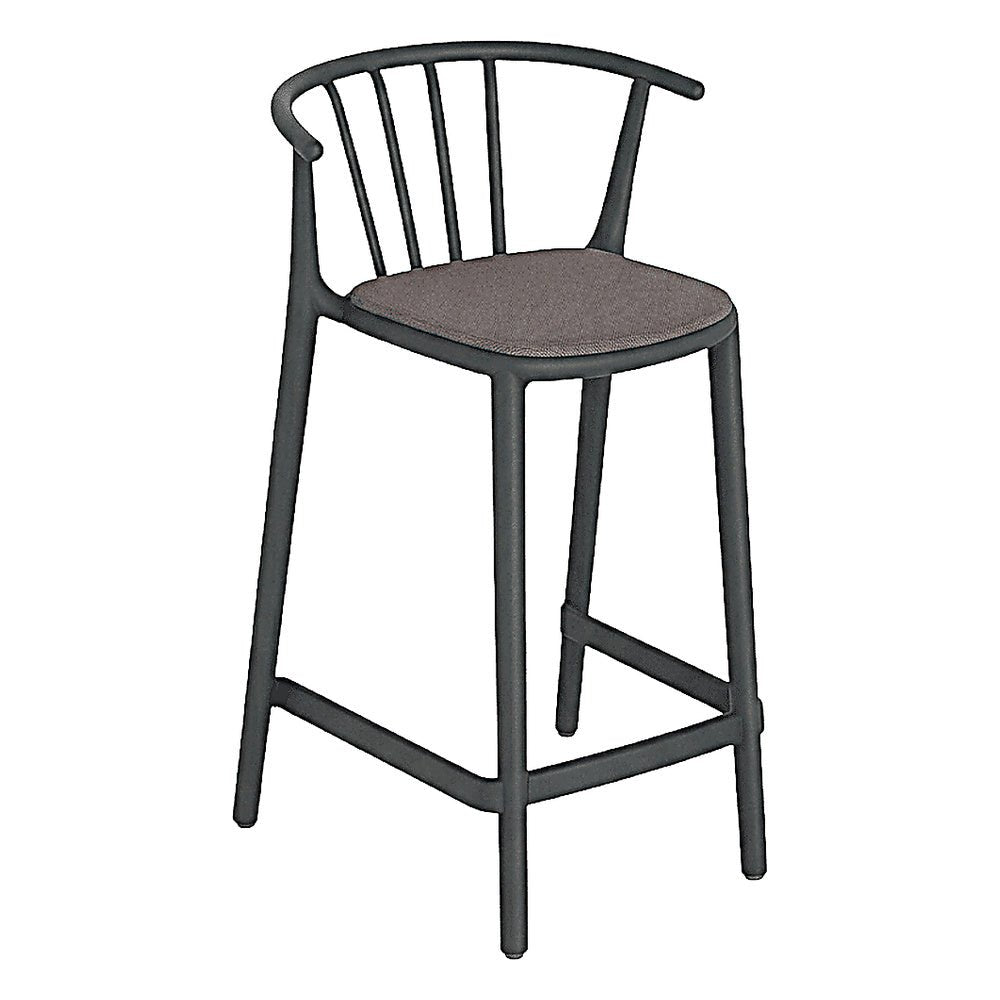Banco para Barras Asiento Tapizado - RESOL WOODY MEDIO - Varios Colores - Tejido Acrílico Tintado en Masa - 07106 - Resol - NOGAL BEAT - Banco Comercial