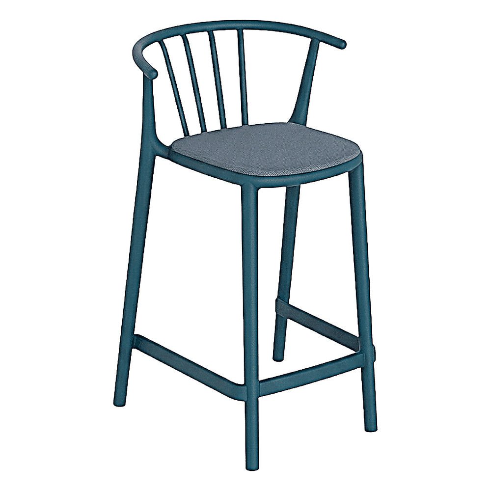 Banco para Barras Asiento Tapizado - RESOL WOODY MEDIO - Varios Colores - Tejido Acrílico Tintado en Masa - 07108 - Resol - NOGAL BEAT - Banco Comercial