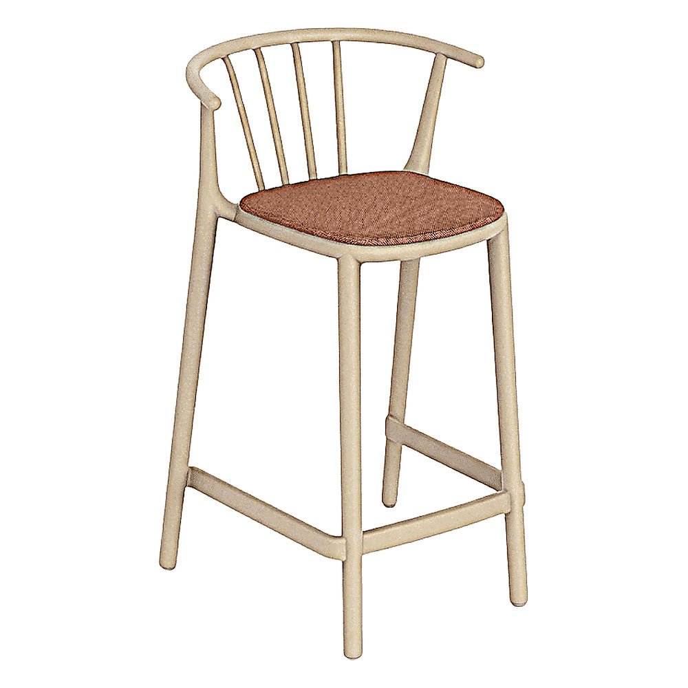 Banco para Barras Asiento Tapizado - RESOL WOODY MEDIO - Varios Colores - Tejido Acrílico Tintado en Masa - 07102 - Resol - NOGAL BEAT - Banco Comercial
