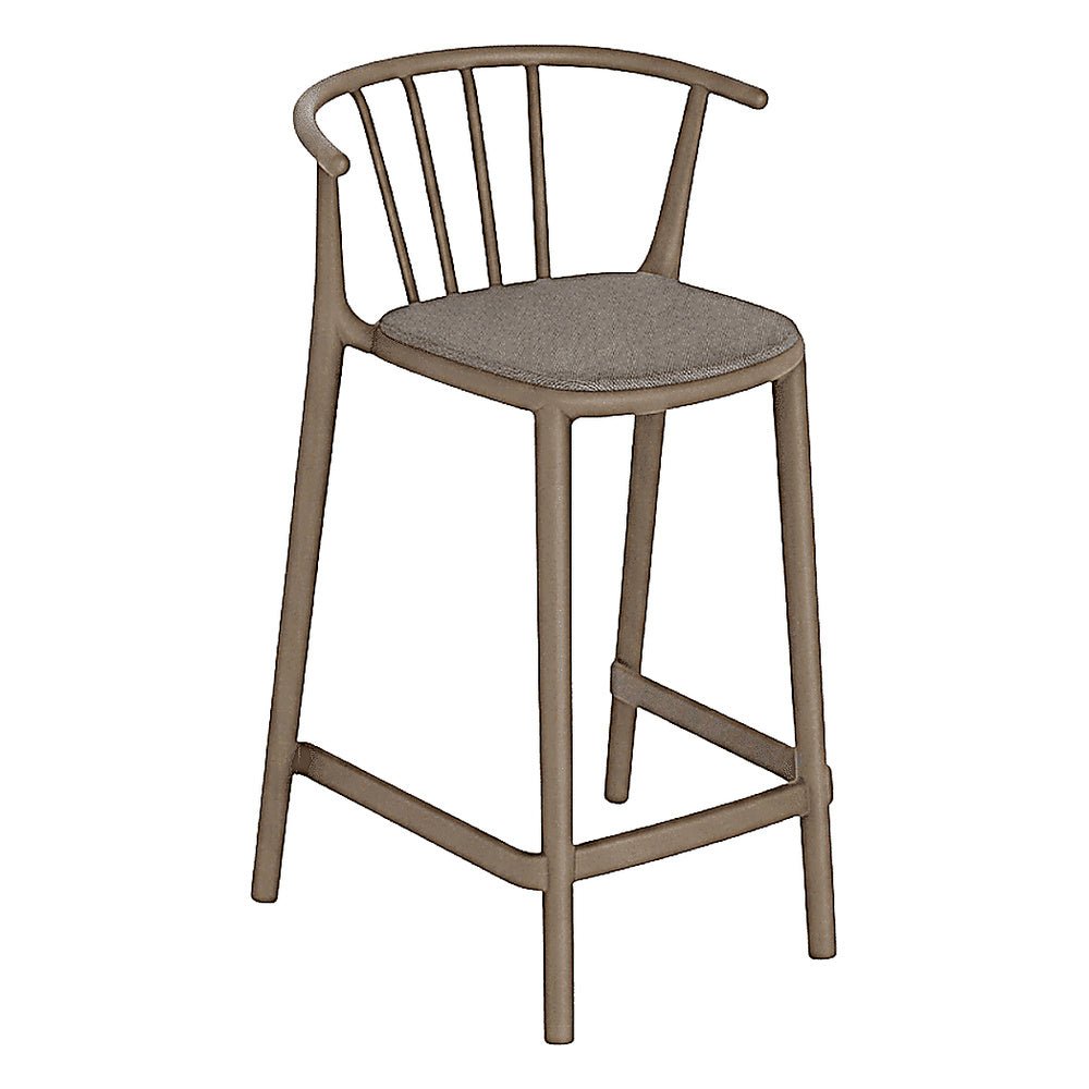 Banco para Barras Asiento Tapizado - RESOL WOODY MEDIO - Varios Colores - Tejido Acrílico Tintado en Masa - 07103 - Resol - NOGAL BEAT - Banco Comercial