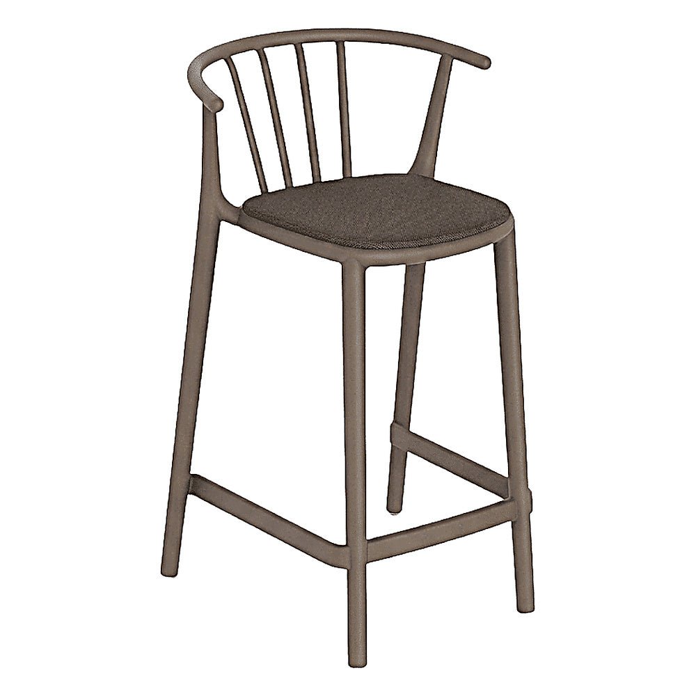 Banco para Barras Asiento Tapizado - RESOL WOODY MEDIO - Varios Colores - Tejido Acrílico Tintado en Masa - 07104 - Resol - NOGAL BEAT - Banco Comercial