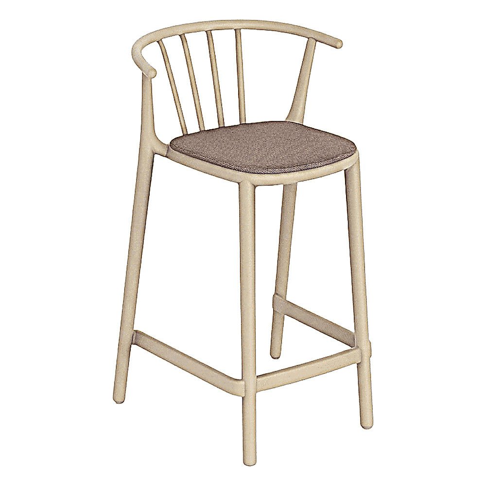 Banco para Barras Asiento Tapizado - RESOL WOODY MEDIO - Varios Colores - Tejido Acrílico Tintado en Masa - 07101 - Resol - NOGAL BEAT - Banco Comercial
