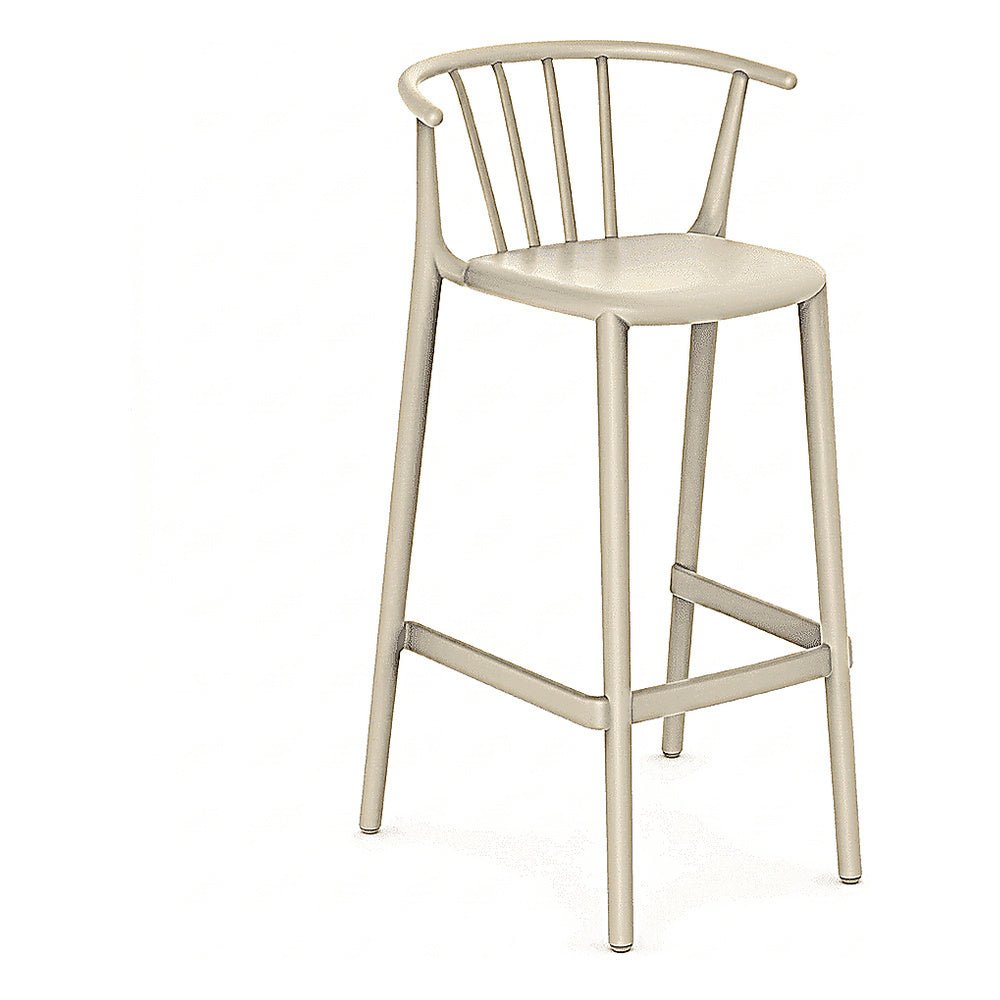 Banco para Barras - RESOL WOODY ALTO - Varios Colores - Apilable y Descansapies con Protección UV. - 05444 - Resol - NOGAL BEAT - Banco Comercial