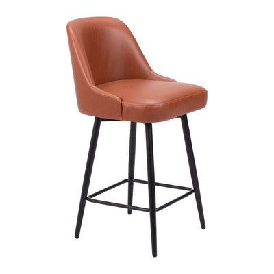 Banco para uso comercial - NOGAL BEAT KEPPEL SWIVEL - Marrón - Tapizado en asiento y respaldo - 109972 - Zuo - NOGAL BEAT - Bancos