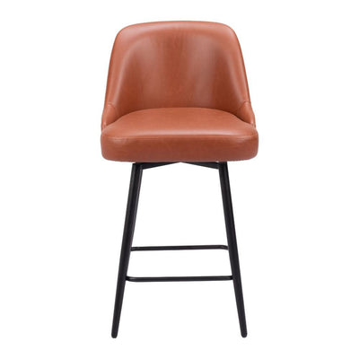 Banco para uso comercial - NOGAL BEAT KEPPEL SWIVEL - Marrón - Tapizado en asiento y respaldo - 109972 - Zuo - NOGAL BEAT - Bancos