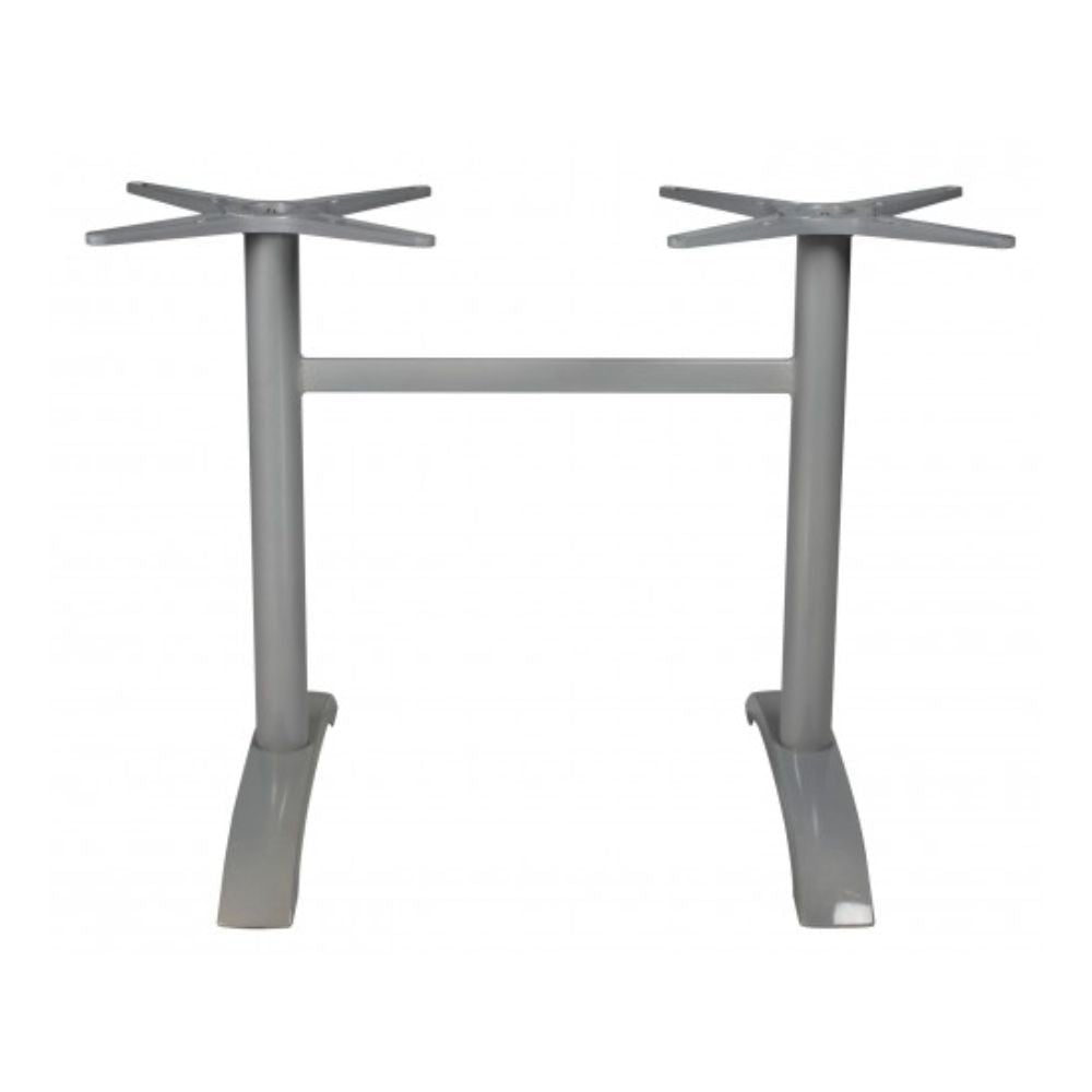 BASE RESOL MAX DOBLE | Pie de Mesa para Restaurante | 71 cm | Tubo de Aluminio | Interior + Exterior - 66423 - Resol - NOGAL BEAT - Base