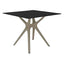 Base y Cubierta Comercial al Aire Libre Cuadrada - RESOL VELA S 70 X 70 HPL - Varios Colores - Tecnología Asistida Gas con Protección UV y Enlazadas - 03062 - Resol - NOGAL BEAT - Mesa de Terraza