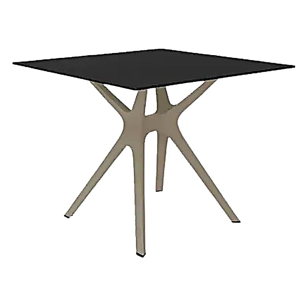 Base y Cubierta Comercial al Aire Libre Cuadrada - RESOL VELA S 70 X 70 HPL - Varios Colores - Tecnología Asistida Gas con Protección UV y Enlazadas - 03062 - Resol - NOGAL BEAT - Mesa de Terraza