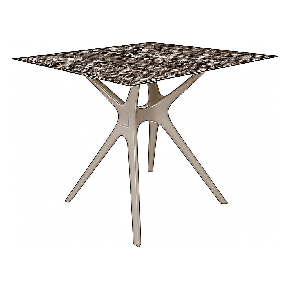 Base y Cubierta Comercial al Aire Libre Cuadrada - RESOL VELA S 80 X 80 HPL - Varios Colores - Tecnología Asistida Gas con Protección UV y Enlazadas - 04073 - Resol - NOGAL BEAT - Mesa de Terraza
