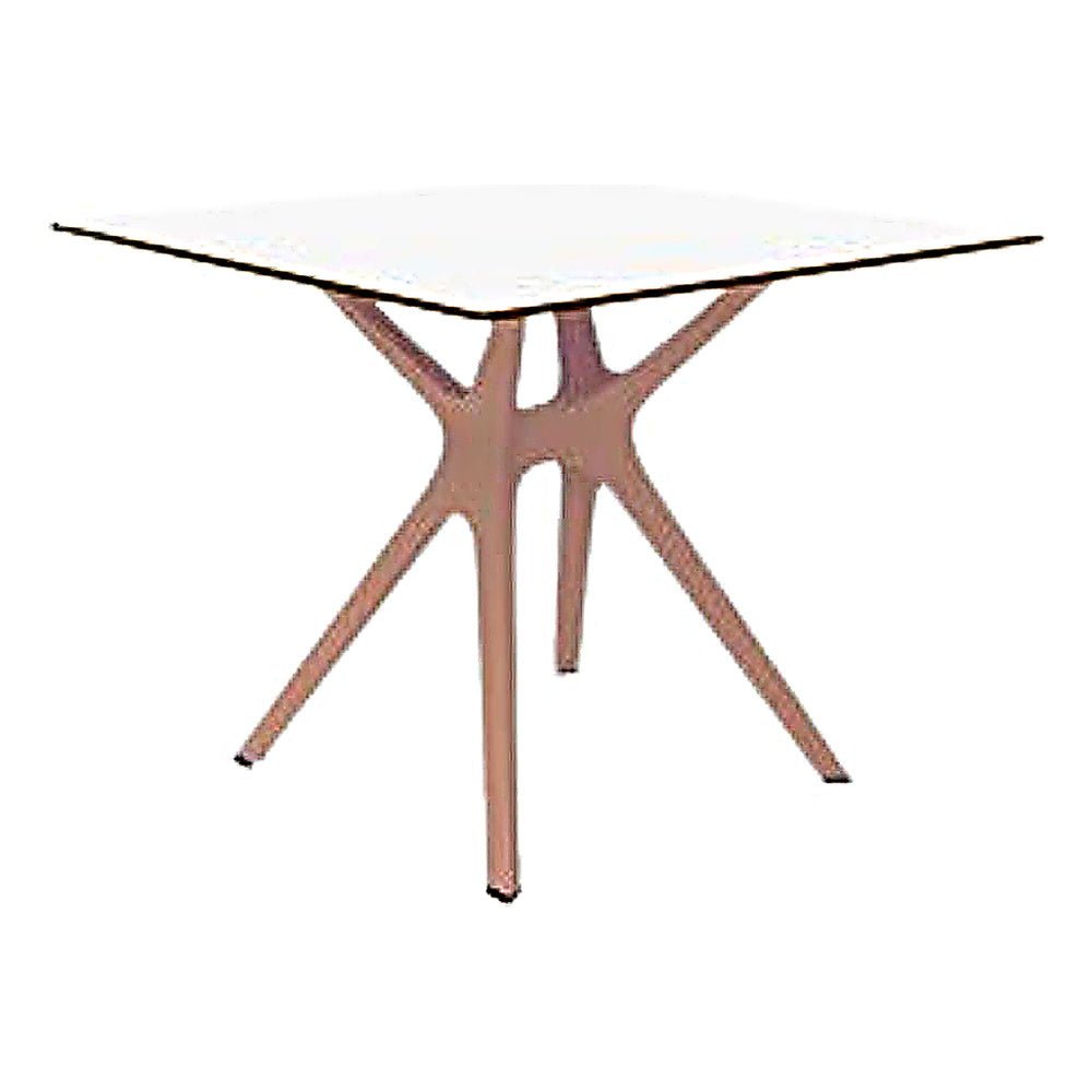 Base y Cubierta Comercial al Aire Libre Cuadrada - RESOL VELA S 80 X 80 HPL - Varios Colores - Tecnología Asistida Gas con Protección UV y Enlazadas - 03073 - Resol - NOGAL BEAT - Mesa de Terraza