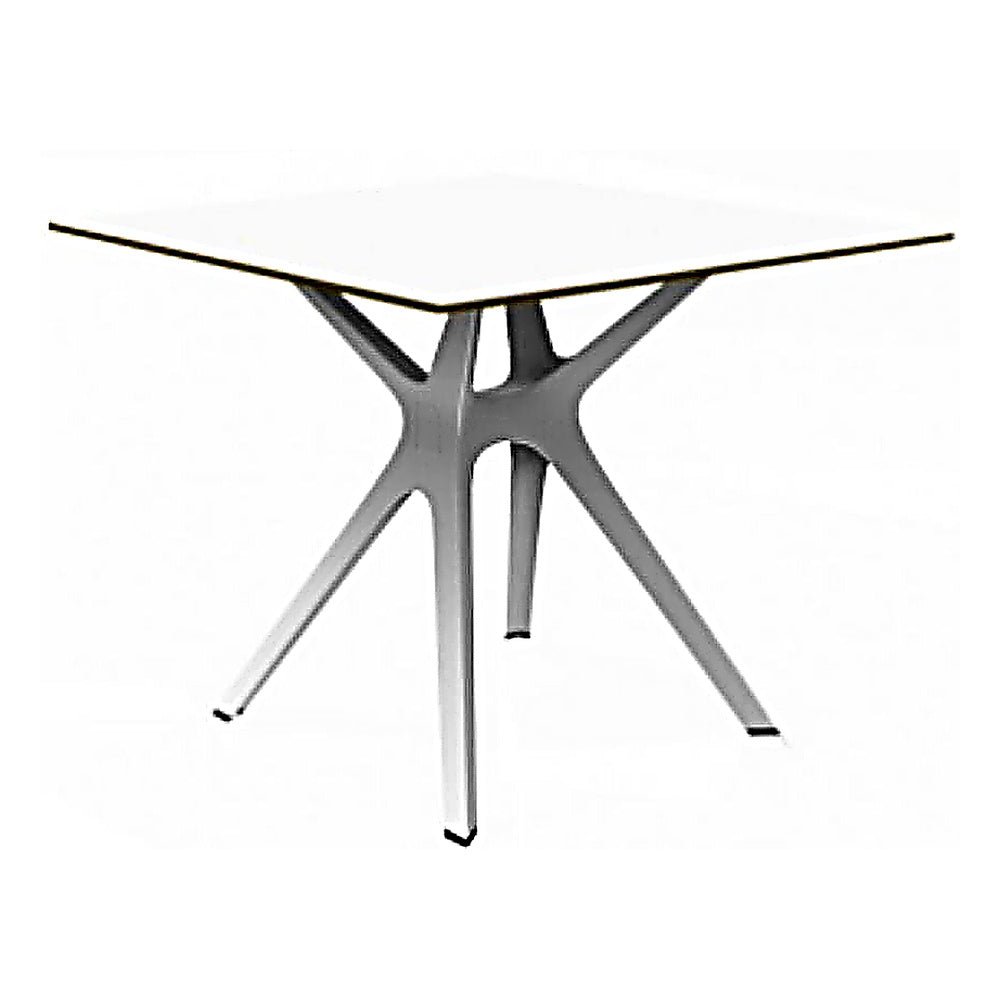 Base y Cubierta Comercial al Aire Libre Cuadrada - RESOL VELA S 90 X 90 HPL - Varios Colores - Tecnología Asistida Gas con Protección UV y Enlazadas - 03085 - Resol - NOGAL BEAT - Mesa de Terraza