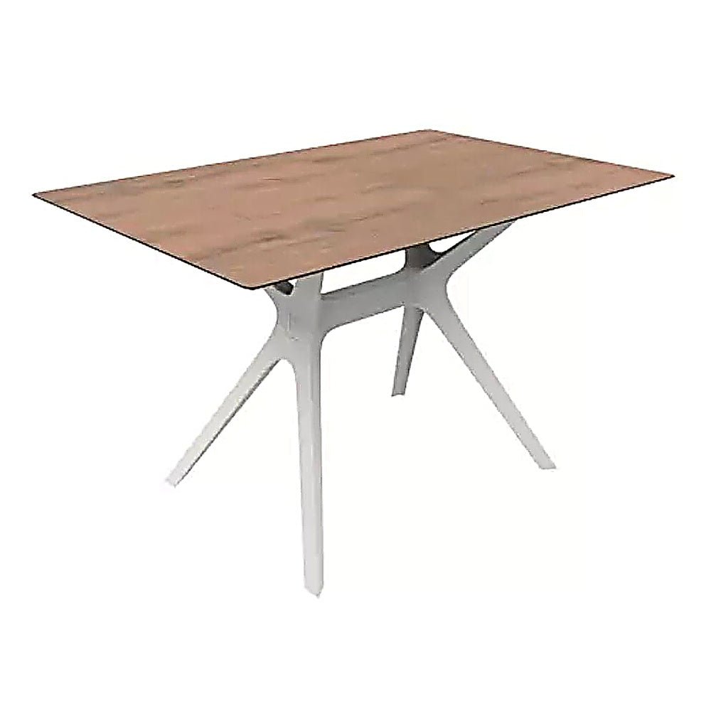 Base y Cubierta Comercial al Aire Libre Rectangular - RESOL VELA M 120 X 80 HPL - Varios Colores - Tecnología Asistida Gas con Protección UV y Enlazadas - 03095 - Resol - NOGAL BEAT - Mesa de Terraza