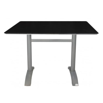 BASE Y CUBIERTA RESOL MAX DOBLE HPL WE | Pie de Mesa con Cubierta HPL y WE para Restaurante | 71 cm | Tubo de Aluminio | Interior + Exterior - 02863 - Resol - NOGAL BEAT - Mesas