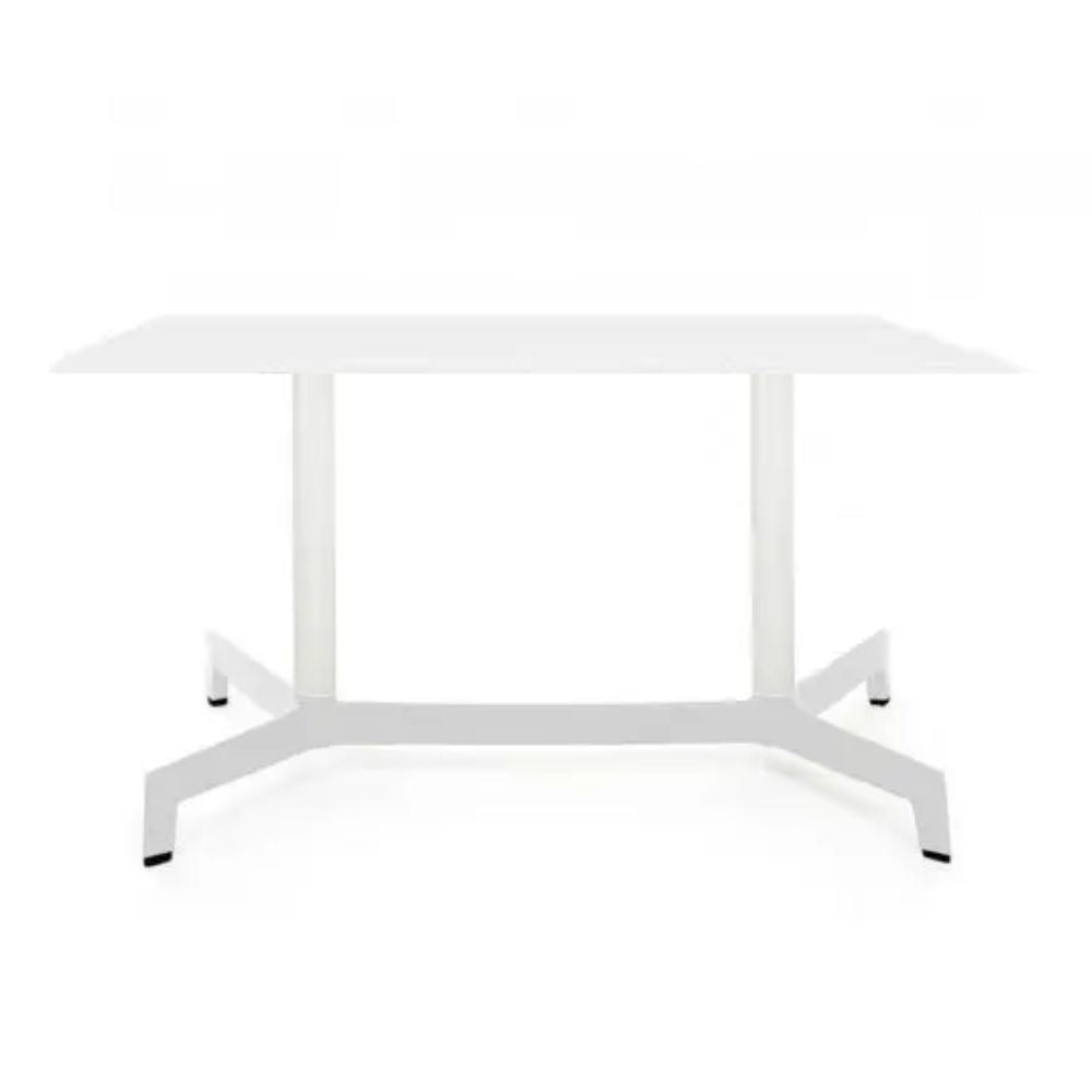 BASE Y CUBIERTA RESOL SPUTNIK DOUBLE 80 X 120 WE | Pie Doble de Mesa con Cubierta WE para Restaurante | 71.5 cm | Aluminio Anodizado | Protección Rayos UV | Interior + Exterior - 02193 - Resol - NOGAL BEAT - mesa