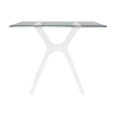 BASE Y CUBIERTA RESOL VELA S 80 X 80 GLASS | Pie de Mesa con Cubierta Cristal Templado para Restaurante | 72.5 cm | Fibra de Vidrio con PP | Protección UV | Interior + Exterior - 03144 - Resol - NOGAL BEAT - Mesas