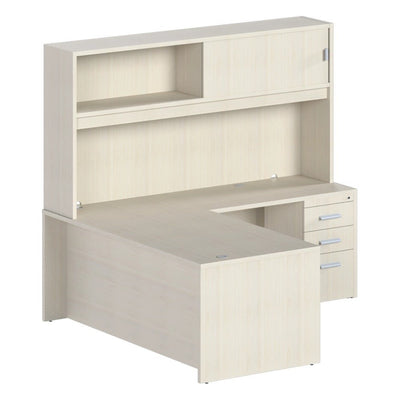 Conjunto Ejecutivo en L para Despacho - GEBESA PRIME - Frente 210 cm - Derecha - GBR125R - GEBESA - NOGAL BEAT - Escritorio de Oficina