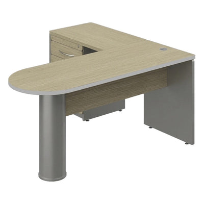 Conjunto Operativo para Área de Trabajo - GEBESA SPAZIO - Frente 160.8 cm - GBS140 - GEBESA - NOGAL BEAT - Escritorio de Oficina