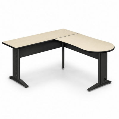 Conjunto Peninsular Analista de Oficina - GEBESA CYBER - Frente 170 cm - GAK170MM3M28 - GEBESA - NOGAL BEAT - Escritorio de Oficina