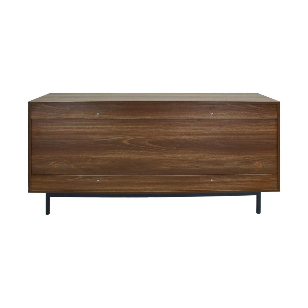 CREDENZA NOGAL BEAT CRED0903743 PORTOFINO | Credenza Ocasional para Sala Comedor | Melamina | Estructura Metálica | Interior - CRED0903743 - Mundo In - NOGAL BEAT - Credenza