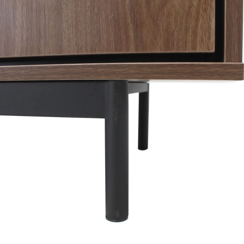 CREDENZA NOGAL BEAT CRED0903743 PORTOFINO | Credenza Ocasional para Sala Comedor | Melamina | Estructura Metálica | Interior - CRED0903743 - Mundo In - NOGAL BEAT - Credenza