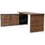 CREDENZA NOGAL BEAT DESKA - C 120 | Credenza para Escritorio Semiejecutivo de Oficina | 3 Cajones | Melamina | Interior - Deska - C 1.20 x .40 x .60 - ALBAR - NOGAL BEAT - Credenza Ambientada