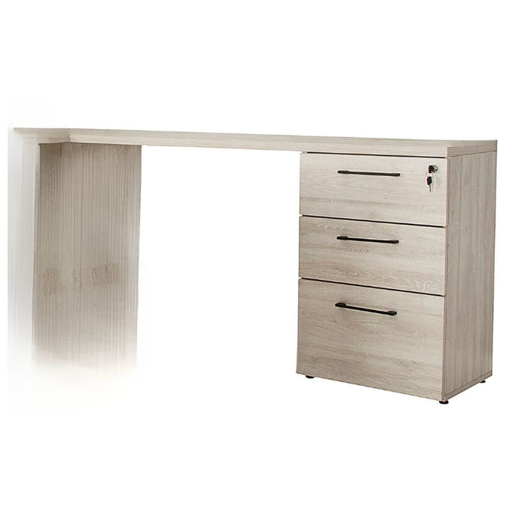 CREDENZA NOGAL BEAT DESKA - U 160 | Credenza para Escritorio Ejecutivo de oficina | 2 Cajones | Melamina | Interior - Deska - U 1.60 x .40 x .75 - ALBAR - NOGAL BEAT - Credenza