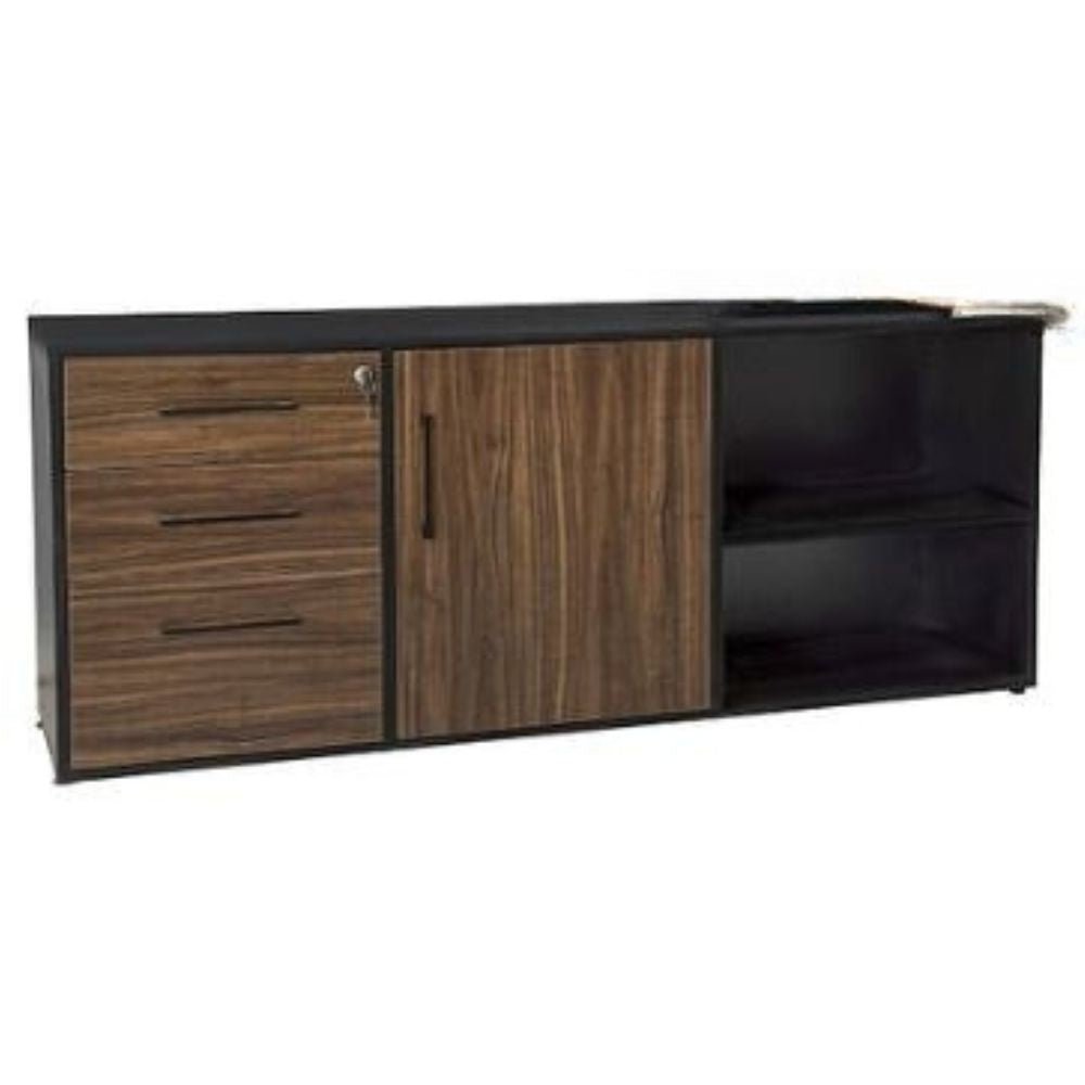 CREDENZA NOGAL BEAT KOV - C 120 | Credenza para Escritorio Semiejecutivo de Oficina | 3 Cajones | Melamina | Interior - KoV - C 1.20 x .40 x .60 - ALBAR - NOGAL BEAT - Credenza