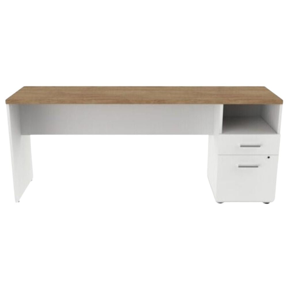 CREDENZA OFIK TRIZZA 606 | Credenza 236 | Estructura Acero | Regatón Nivelador | Melamina | Tapones Protectores | Interior - 606 - OFIK - NOGAL BEAT - Credenza