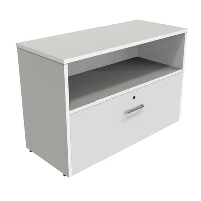 Credenza para Biblioteca - OFIK URBAN 886 - Varios Colores - 1 entrepaño y 1 Cajón - 886 - Ofik - NOGAL BEAT - Credenza