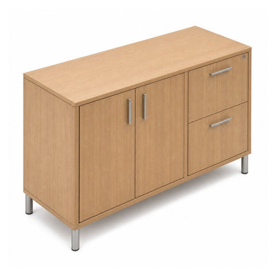 Credenza para Oficina Alta con 2 Gavetas de Archivo - VERSA READY - Varios Colores - 2 Puertas Abatibles Melamínicas con 1 Entrepaño Interno - RE-842D - VERSA - NOGAL BEAT - Credenza