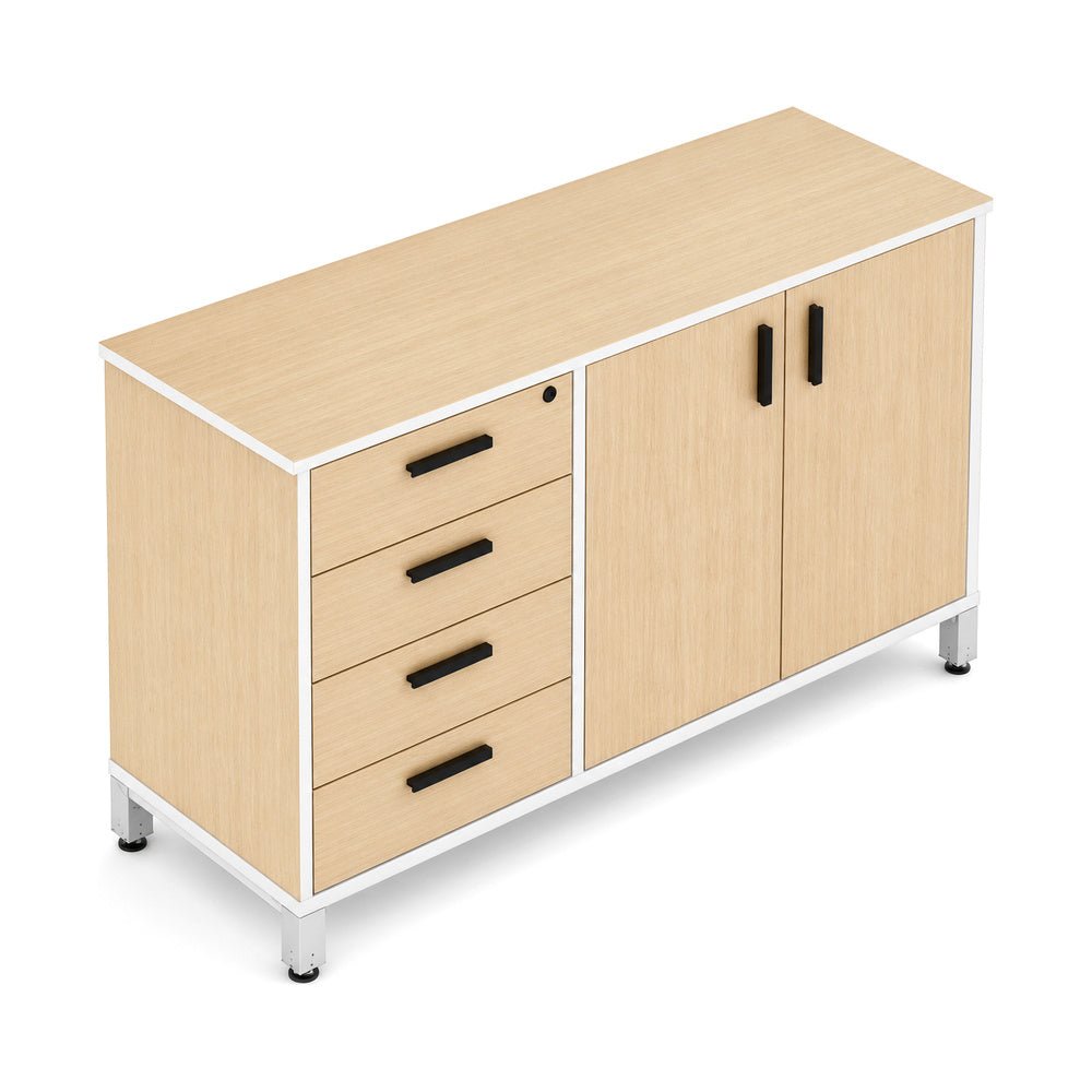 Credenza para Oficina Alta - VERSA LEVA - 1 Entrepaño Interno Ajustable Sin Cerradura - VP-844I LEVA - VERSA - NOGAL BEAT - Credenza