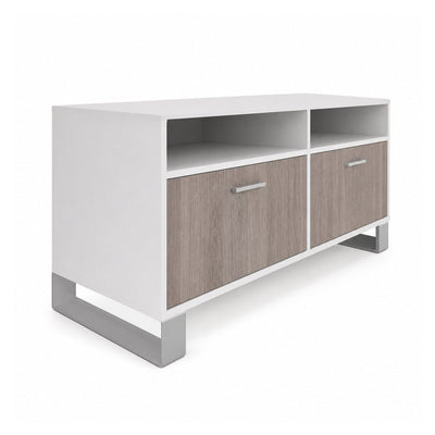 Credenza para Oficina Baja con Gavetas (accesorios Folder Colgante) - VERSA AXIO - Blanco/Gris - Fija 57cm - AO-816 - VERSA - NOGAL BEAT - Credenza