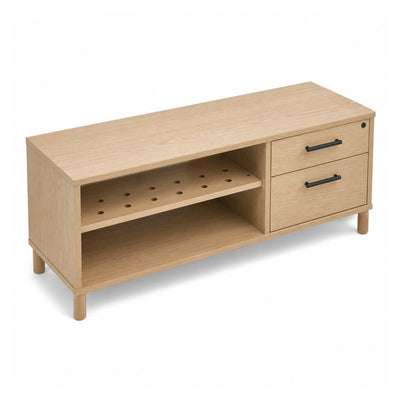 Credenza para Oficina Baja - VERSA READY - Varios Colores - Altura 52 cm - Entrepaño Metálico Estampado Plug con Ajuste de Altura - RE-804DM - VERSA - NOGAL BEAT - Credenza