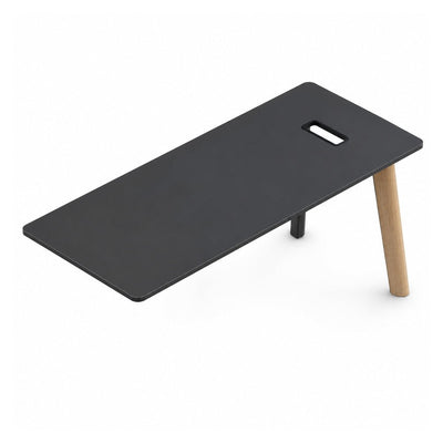 Escritorio de Oficina Recto - VERSA DASH - Estructura Metálica Negra con Patas de Madera de Haya y 2 Patas - 200 × 75 cm - DS-150 - VERSA - NOGAL BEAT - Escritorio de Oficina