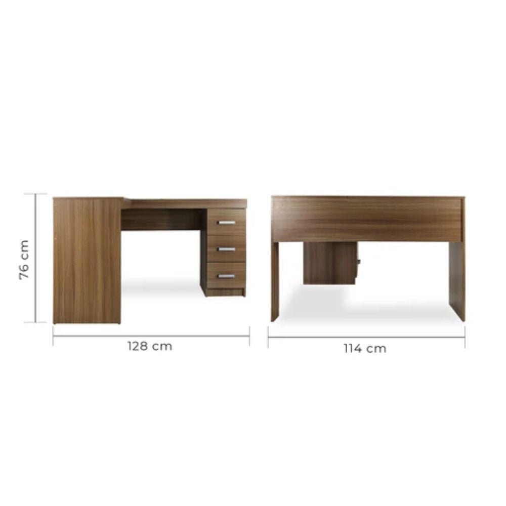 ESCRITORIO KINGSTRONG JM - 1184 FENIX 3C CONJ0360169 | Escritorio Uso de Oficina Tipo Secretarial | Amplio Espacio de Trabajo en "L" | Varios Colores | Madera | Interior - CONJ0360169 - Mundo In - NOGAL BEAT - 