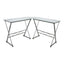 ESCRITORIO KINGSTRONG JM - 909GE CRISTAL ESMERILADO ESCR0360125 | Escritorio Uso de Oficina Tipo Secretarial | Base Estructura Metalica | Vidrio Esmerilado en "L" | Interior - ESCR0360125 - Mundo In - NOGAL BEAT - Escritorio
