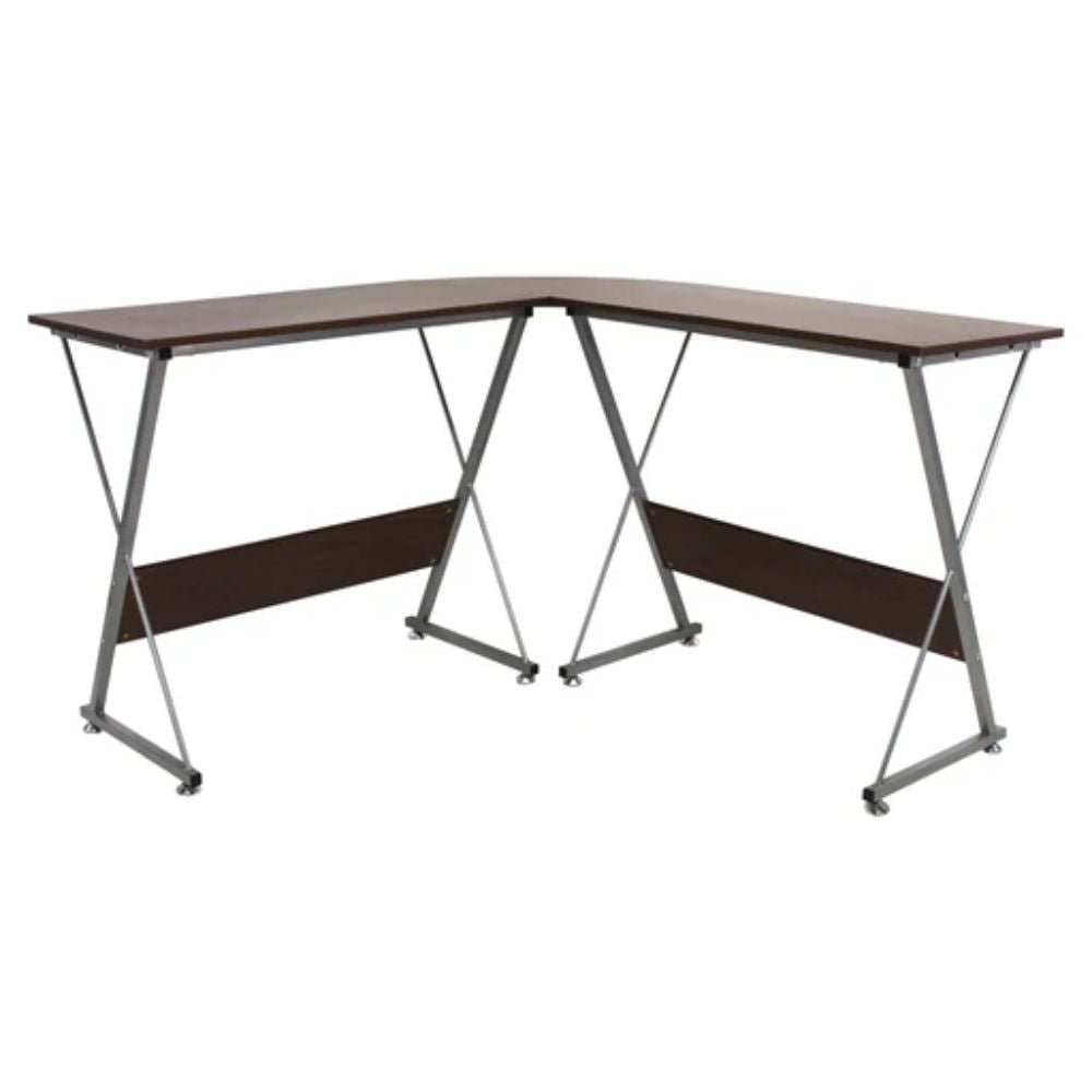 ESCRITORIO KINGSTRONG JM - 909M ESCR0360127 | Escritorio Uso de Oficina Tipo Secretarial | Base Estructura Metalica | Varios Colores | Madera en "L" | Interior - ESCR0360127 - Mundo In - NOGAL BEAT - 