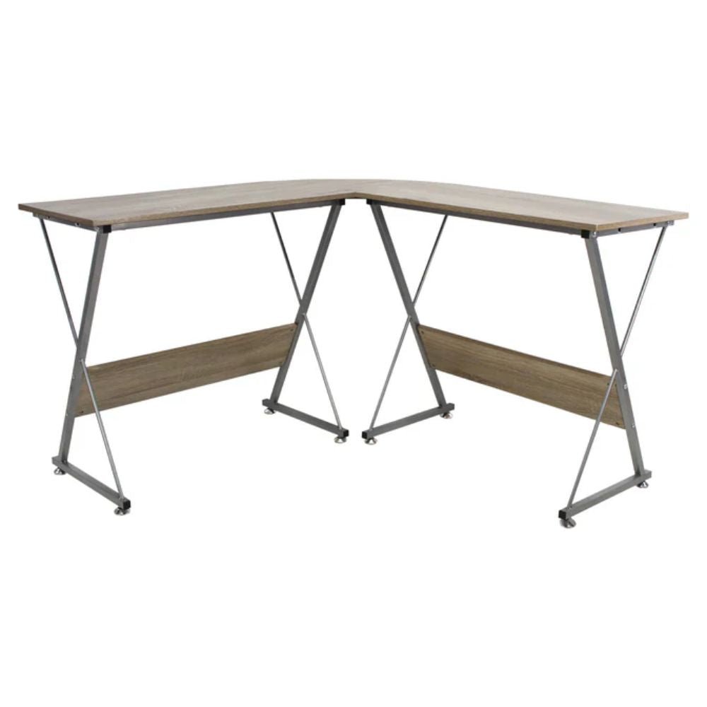 ESCRITORIO KINGSTRONG JM - 909M ESCR0360127 | Escritorio Uso de Oficina Tipo Secretarial | Base Estructura Metalica | Varios Colores | Madera en "L" | Interior - ESCR0360127 - Mundo In - NOGAL BEAT - 