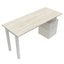 ESCRITORIO OFIK AREZZO 960 | Escritorio Con Archivero Mod.134 | Estructura Tubular Acero | Madera Estándar | Archivero | Jaladera Acero | Regatón Nivelador | Interior - 960 - OFIK - NOGAL BEAT - Escritorio