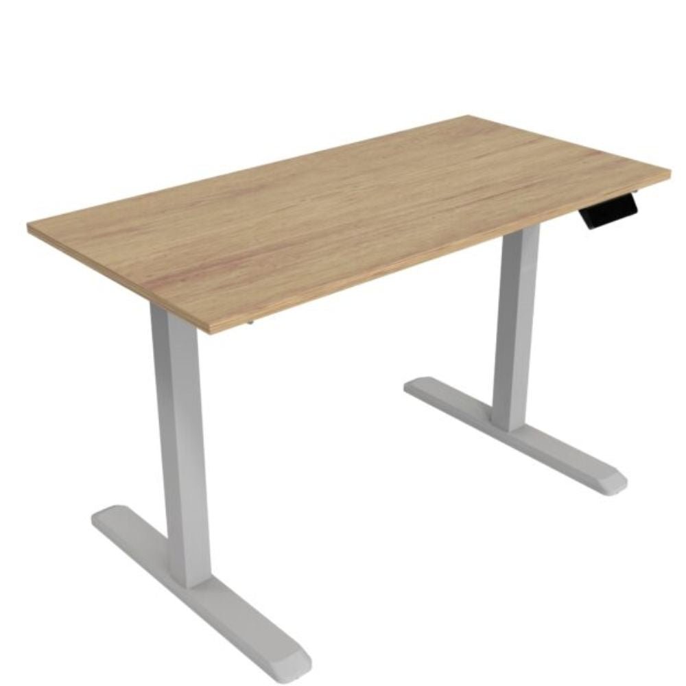 ESCRITORIO OFIK LIVELLO 875 | Escritorio Basico Automatico Sit & Stand 526 | Estructura Tubular Acero | Altura Ajustable | Resistente Impactos | Interior - 875 - OFIK - NOGAL BEAT - Escritorio