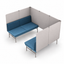 Sillón Modular de Espera con Mamparas - REQUIEZ ESENCIA CON MAMPARA RE-3003A - Estructura Negra y Gris - Sistema Modular con Panel Tapizado